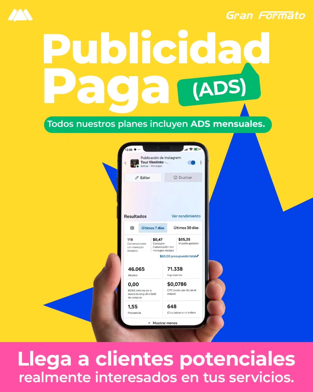 Gestión de publicidad paga ADS en Instagram y Facebook para llegar a miles de clientes potenciales. Valencia Carabobo Venezuela Gestión de ADS